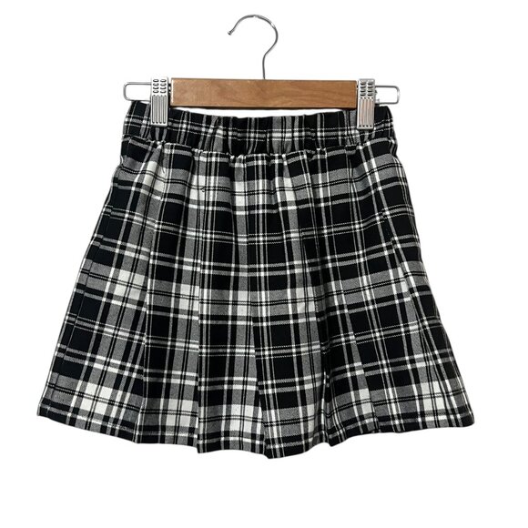 Girls Plaid Pleated Skirt Size 6/6x Academia Preppy Art Class Elastic Waist - Picture 1 of 4